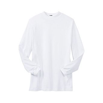 KingSize Men's Big & Tall Mock Turtleneck Long-Sleeve Cotton Tee