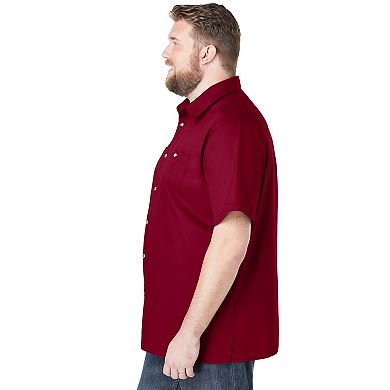 KingSize Men's Big & Tall Solid Wrinkle-Resistant Short Sleeve Button Down