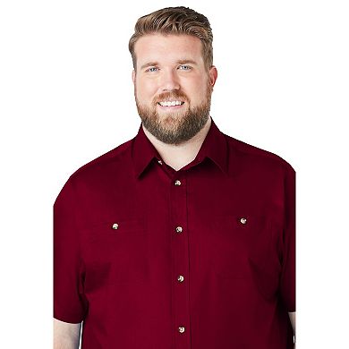 KingSize Men's Big & Tall Solid Wrinkle-Resistant Short Sleeve Button Down