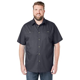 KingSize Men's Big & Tall Solid Wrinkle-Resistant Short Sleeve Button Down
