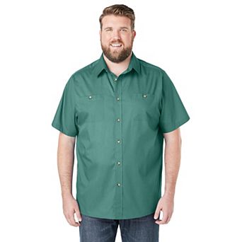 KingSize Men's Big & Tall Solid Wrinkle-Resistant Short Sleeve Button Down