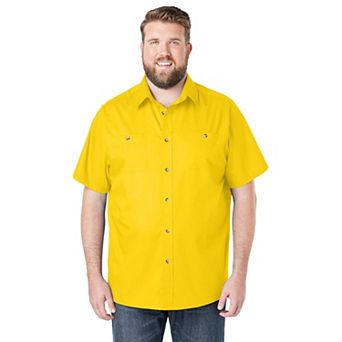 KingSize Men's Big & Tall Solid Wrinkle-Resistant Short Sleeve Button Down