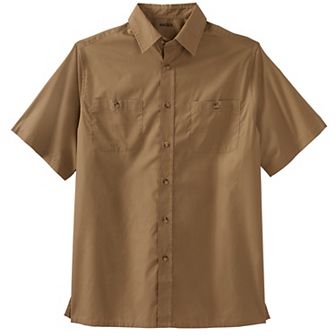 KingSize Men's Big & Tall Wrinkle-Resistant Short Sleeve Button Down, Solid