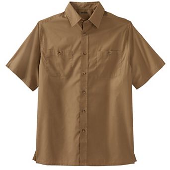 KingSize Men's Big & Tall Solid Wrinkle-Resistant Short Sleeve Button Down