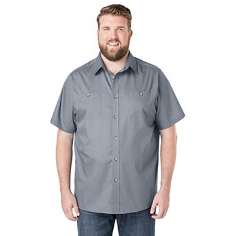 KingSize Men's Big & Tall Solid Wrinkle-Resistant Short Sleeve Button Down