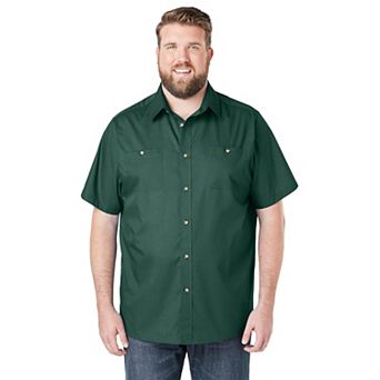 KingSize Men's Big & Tall Solid Wrinkle-Resistant Short Sleeve Button Down