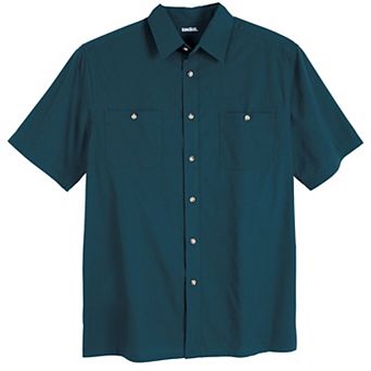 KingSize Men's Big & Tall Solid Wrinkle-Resistant Short Sleeve Button Down