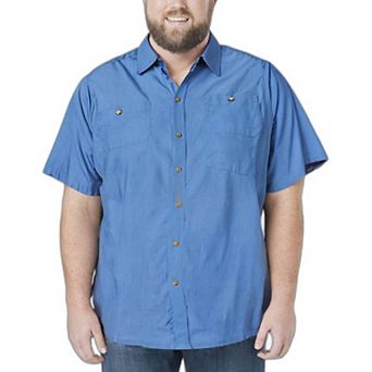 KingSize Men's Big & Tall Solid Wrinkle-Resistant Short Sleeve Button Down