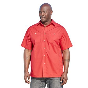 KingSize Men's Big & Tall Solid Wrinkle-Resistant Short Sleeve Button Down