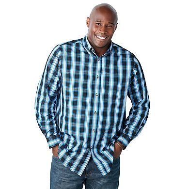 KingSize Men's Big & Tall Long Sleeve Wrinkle Free Sport Shirt