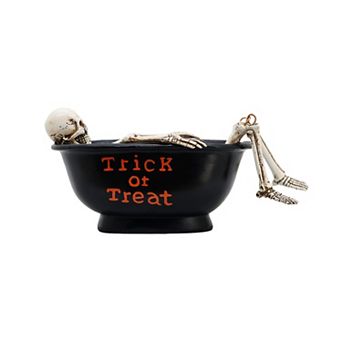 Parisloft Trick or Treat Polyresin Skeleton Ghost Decor ,Halloween Decorations, 4.8" H