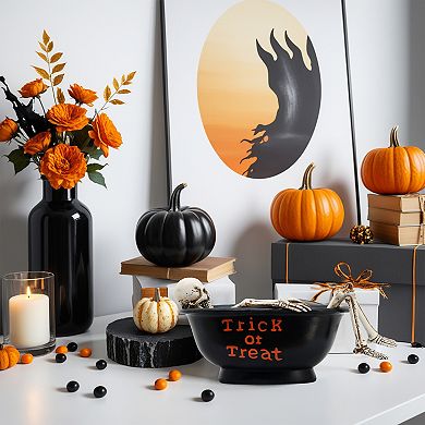 Parisloft Trick or Treat Polyresin Skeleton Ghost Decor ,Halloween Decorations, 4.8" H