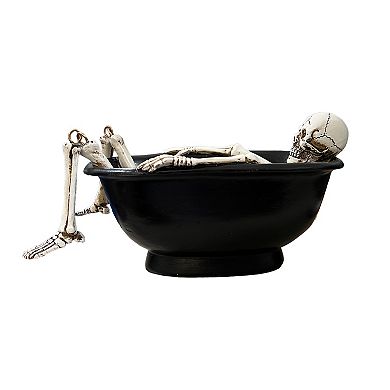 Parisloft Trick or Treat Polyresin Skeleton Ghost Decor ,Halloween Decorations, 4.8" H