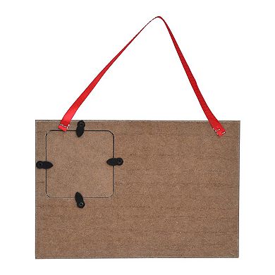 Parisloft We Wish You A Merry Christmas Wood Wall Plaque with 3x3 inch Photo Frame