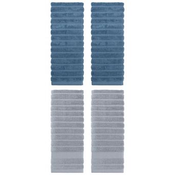 Cotton 4 Pack Hand Towels, Striped Pattern Comfort Towel for Bathroom 14" x 30"