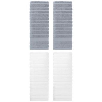 Cotton 4 Pack Hand Towels, Striped Pattern Comfort Towel for Bathroom 14" x 30"