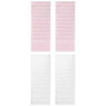 Cotton 4 Pack Hand Towels, Striped Pattern Comfort Towel for Bathroom 14" x 30"