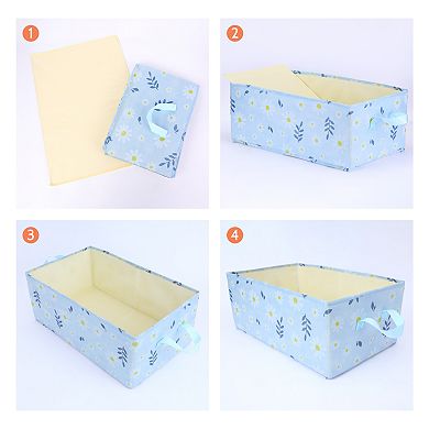 1 Pack Storage Basket, Chrysanthemum Storage Cube with Handles, Collapsible Storage Bins