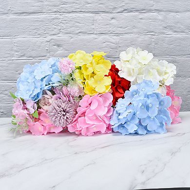 Silk Artificial Hydrangea Flowers, Artificial Flowers Heads with Stems, Full Hydrangea Flowers 64Set