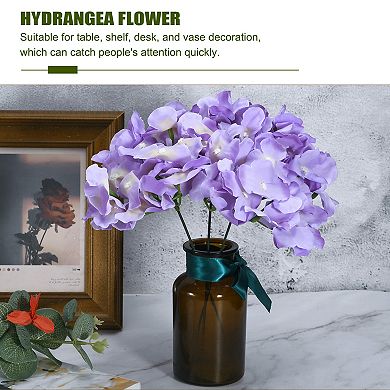 Silk Artificial Hydrangea Flowers, Artificial Flowers Heads with Stems, Full Hydrangea Flowers 64Set