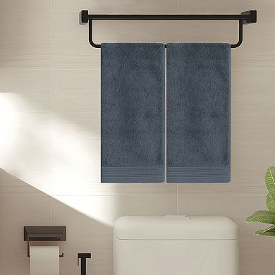 Cotton Striped Pattern 2 Pack Hand Towels, Highly Absorbent Decorative Towels for Bathroom
