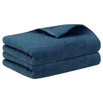 Cotton Striped Pattern 2 Pack Hand Towels, Highly Absorbent Decorative Towels for Bathroom