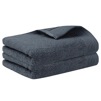 Cotton Striped Pattern 2 Pack Hand Towels, Highly Absorbent Decorative Towels for Bathroom