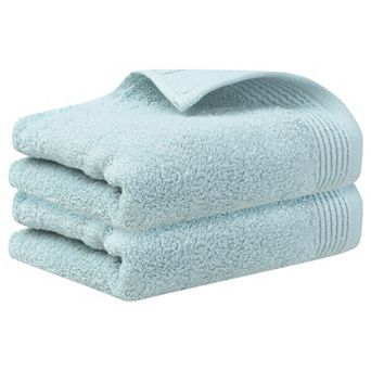 Cotton Striped Pattern 2 Pack Hand Towels, Highly Absorbent Decorative Towels for Bathroom