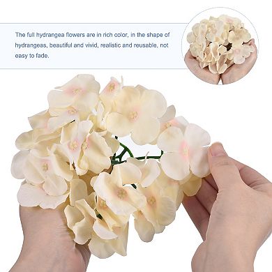 Silk Artificial Hydrangea Flowers, Artificial Flowers Heads with Stems, Full Hydrangea Flowers 30Set
