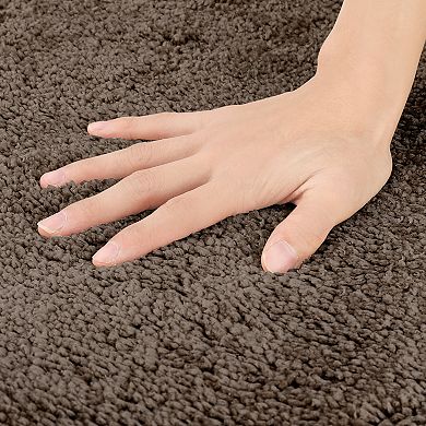 2Pcs Bathroom Rugs, Soft Plush Bath Mats Non Slip Extra Bathroom Mat Shaggy Bath Rugs 16" x 24"