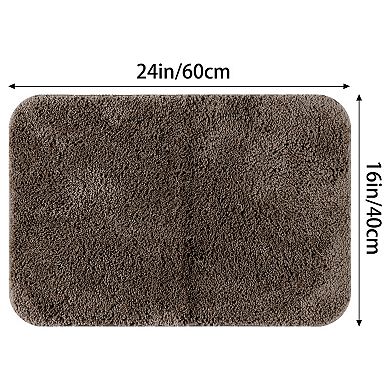 2Pcs Bathroom Rugs, Soft Plush Bath Mats Non Slip Extra Bathroom Mat Shaggy Bath Rugs 16" x 24"