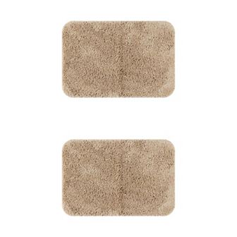 2 pc Bathroom Rugs, Soft Plush Bath Mats Non Slip Extra Bathroom Mat Shaggy Bath Rugs 16" x 24"
