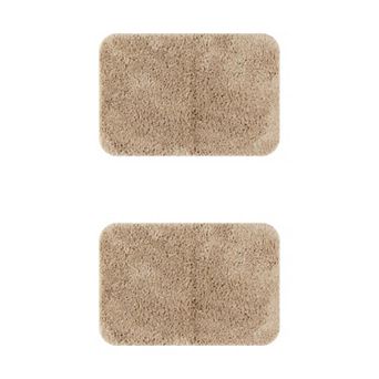 2 pc Bathroom Rugs, Soft Plush Bath Mats Non Slip Extra Bathroom Mat Shaggy Bath Rugs 16" x 24"
