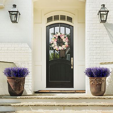 8 Pcs Artificial Lavender Bundle Fake Flowers Bouquet Faux Plastic Flowers