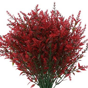 8 pc Artificial Lavender Bundle Fake Flowers Bouquet Faux Plastic Flowers