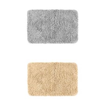 2 pc Bathroom Rug, Non Slip Extra Thick Microfiber Soft Plush Bath Mats Bathroom Mat 16" x 24"