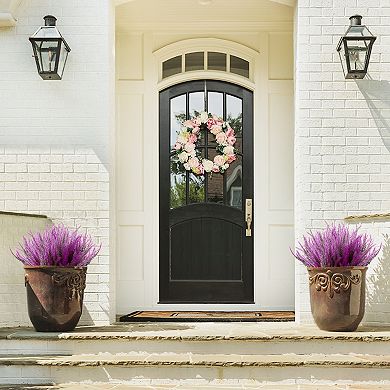 10 Bundles Lavender Fake Artificial Flowers Faux Plastic Plants Porch Window Indoor Outdoor