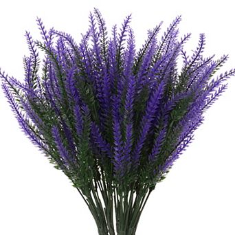 10 Bundles Lavender Fake Artificial Flowers Faux Plastic Plants Porch Window Indoor Outdoor