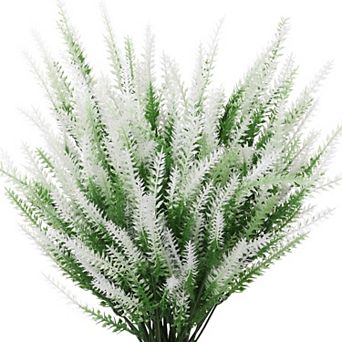 10 Bundles Lavender Fake Artificial Flowers Faux Plastic Plants Porch Window Indoor Outdoor