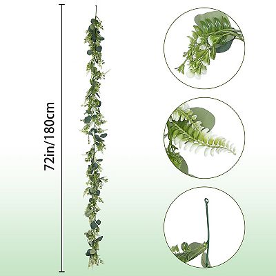4 Pack Artificial Plants, Fake Hanging Vine, Faux Greenery Vines Decor for  Weddings, Porches