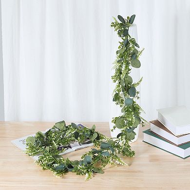 4 Pack Artificial Plants, Fake Hanging Vine, Faux Greenery Vines Decor for Weddings, Porches