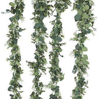 4 Pack Artificial Plants, Fake Hanging Vine, Faux Greenery Vines Decor for Weddings, Porches