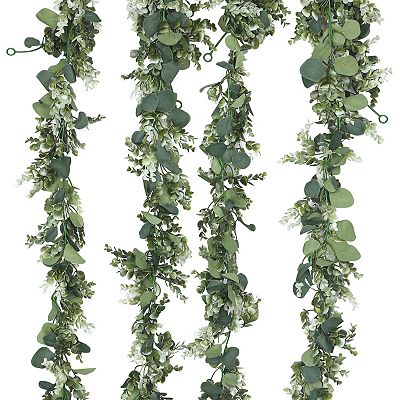4 Pack Artificial Plants, Fake Hanging Vine, Faux Greenery Vines Decor for  Weddings, Porches