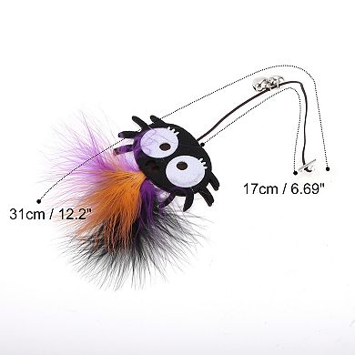 1Pcs Portable Spider Pattern Cat Playing Rod Replacement for Indoor Orange Black