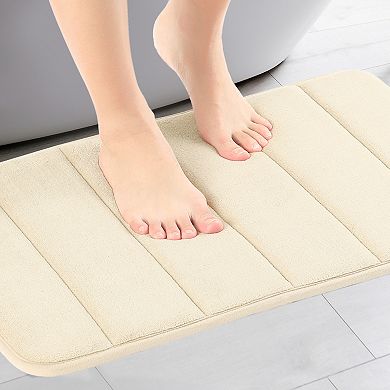 2Pcs Non Slip Bathroom Rug Thick Soft Bathroom Mat Bath Rugs Absorbent 16"x 24"+20"x 32"