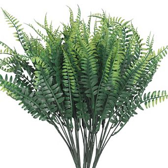 5 Pack Artificial Plants, Artificial Grass Greenery, Faux Floral Leaf Outdoor Plants