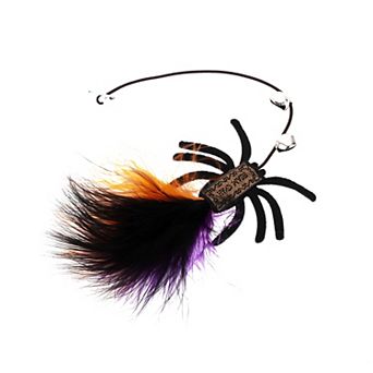 1 pc Portable Spider Pattern Cat Playing Rod Replacement Orange Black Purple