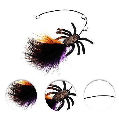 1Pcs Portable Spider Pattern Cat Playing Rod Replacement Orange Black Purple