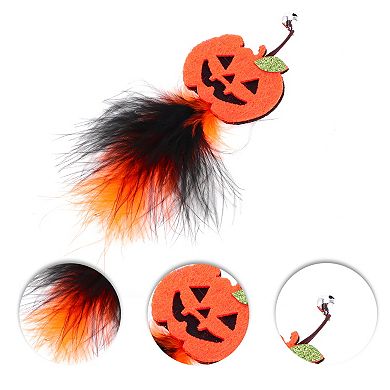 1Pcs Portable Pumpkin Pattern Cat Playing Rod Replacement Orange Black