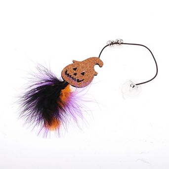 1 pc Portable Pumpkin Pattern Cat Playing Rod Replacement Orange Black Purple